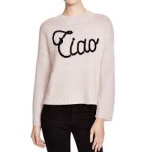 Wildfox Ciao Bella Wool Alpaca Knit Sweater: Blush/Black